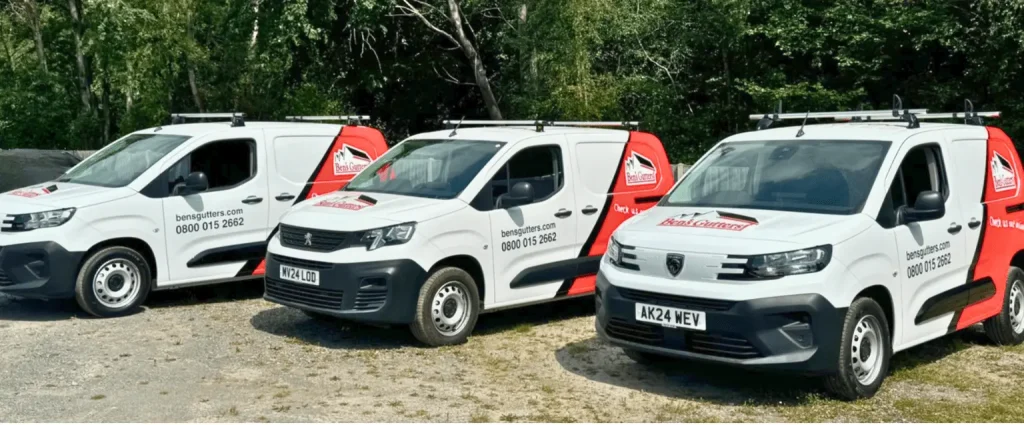 Our fleet of gutter cleaning vehicles in Essex